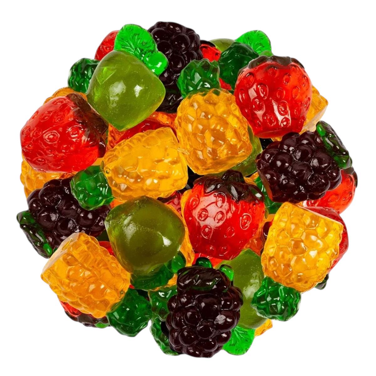 3D Gummy Fruit Candy assorted fruit gummies in bulk bag
