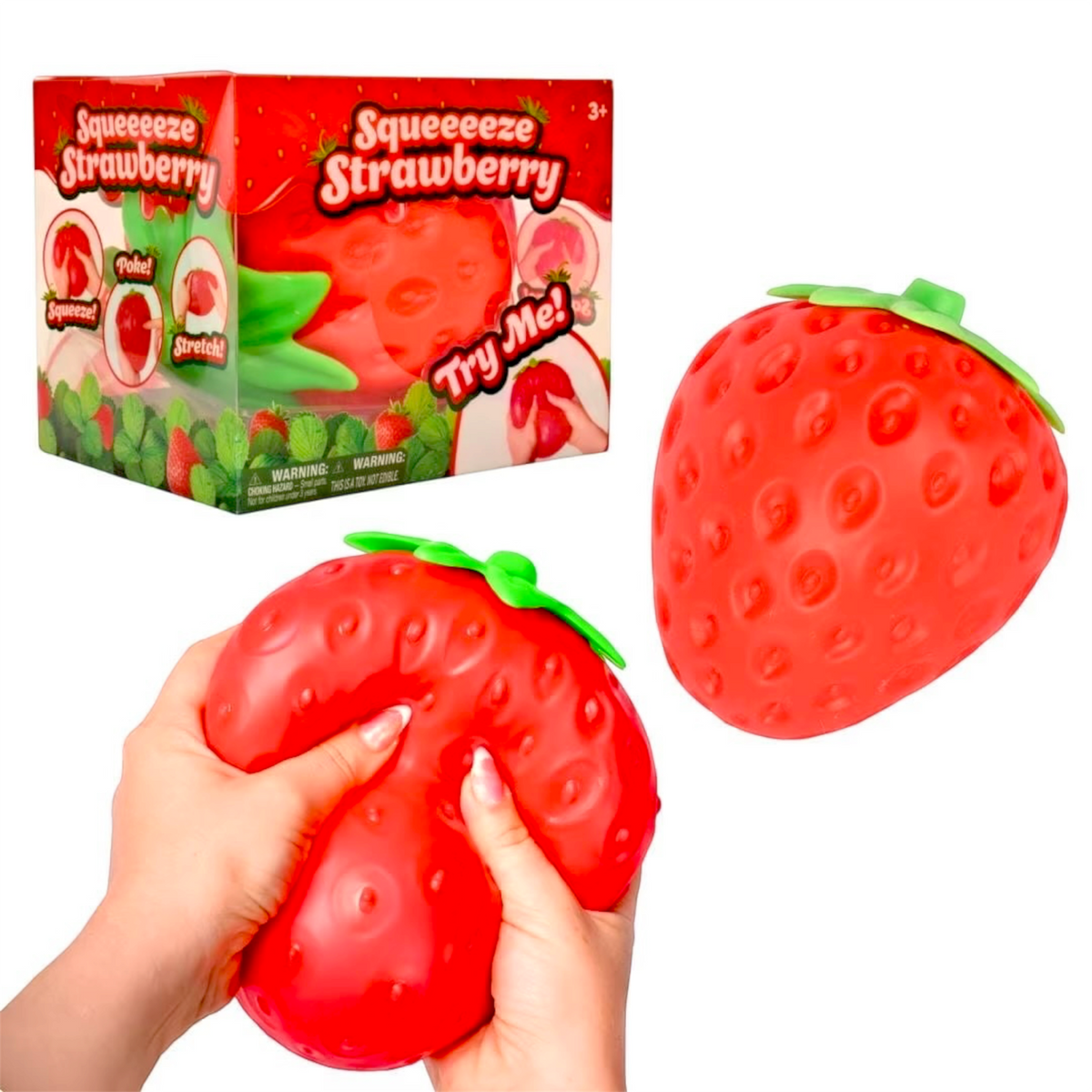 Heavy Dough Jumbo Strawberry Squishy | Weighted Stress Toy