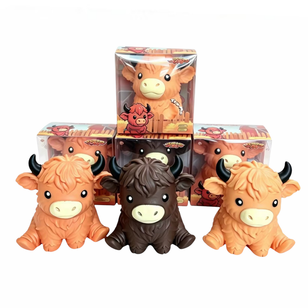 Heavy Dough Jumbo Highland Cow Squishy | Weighted Stress Toy