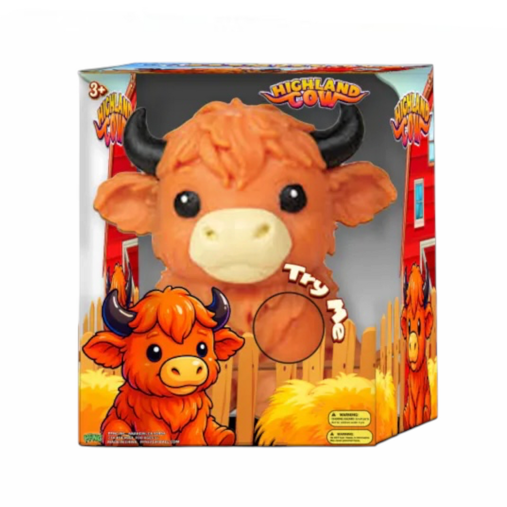 Heavy Dough Jumbo Highland Cow Squishy | Weighted Stress Toy