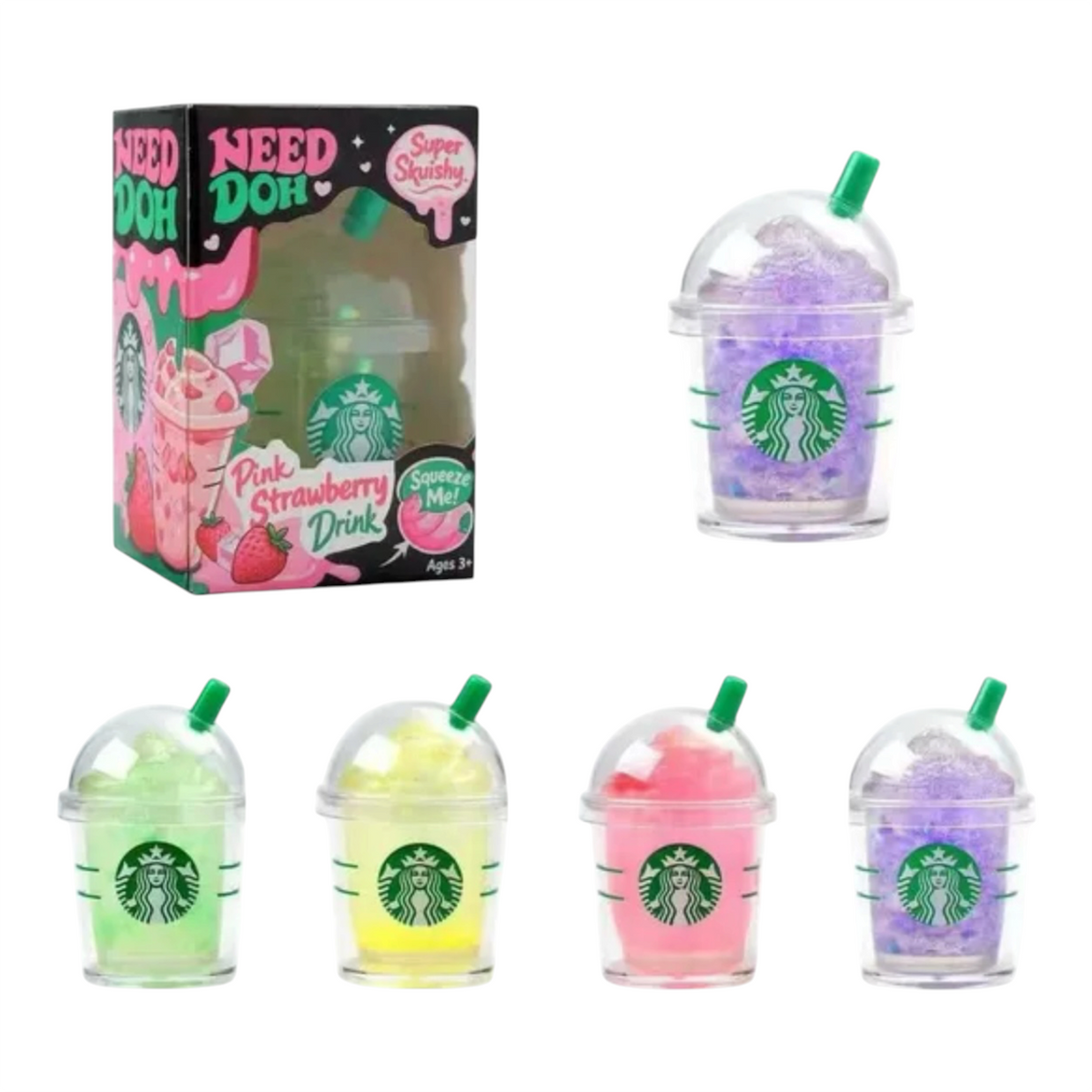 Glitter Starbucks Slime Squishy Cup | Aesthetic Liquid Fidget Toy (Random Color)