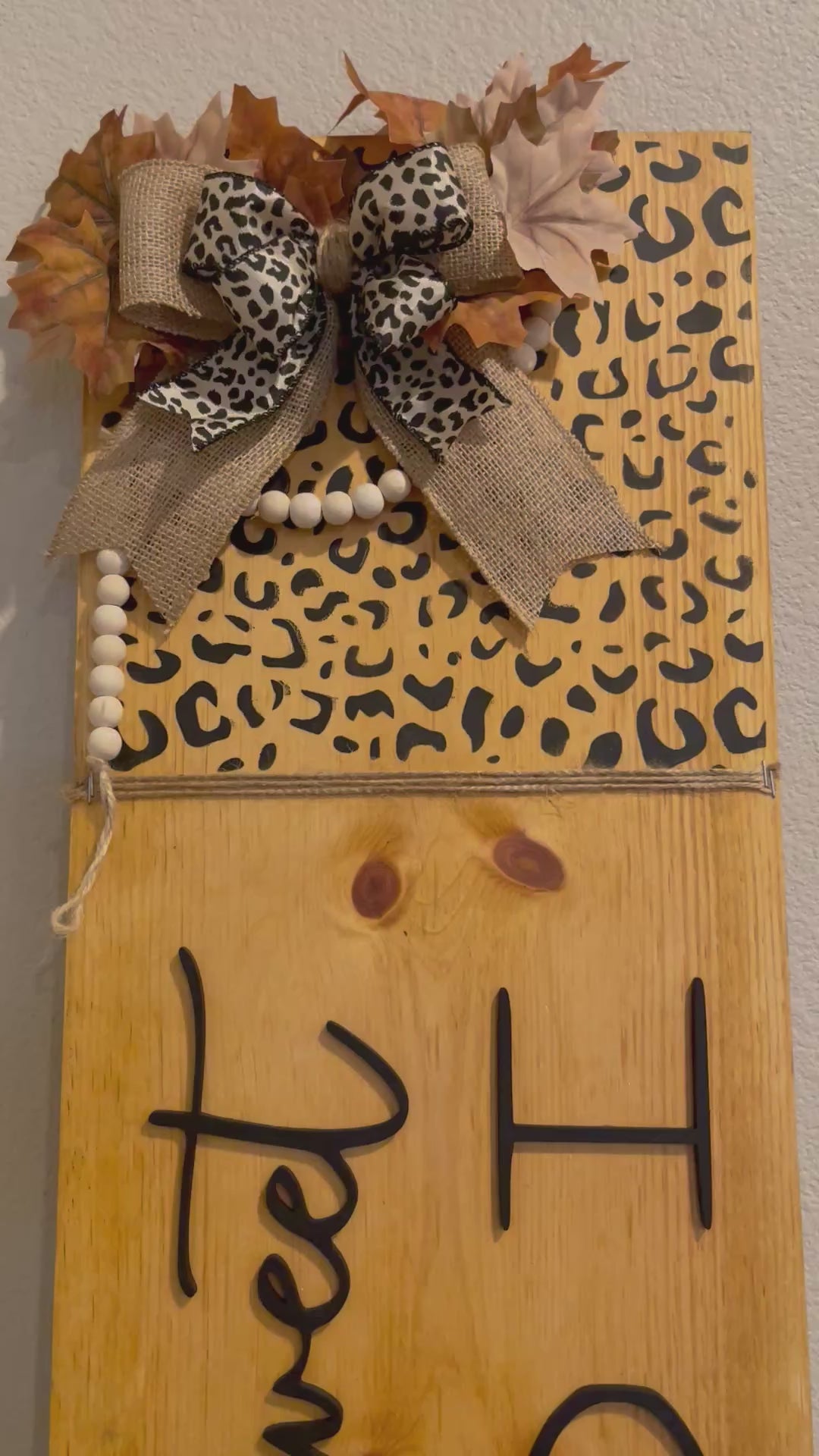 Cheetah Print Home Sweet Home Door Sign